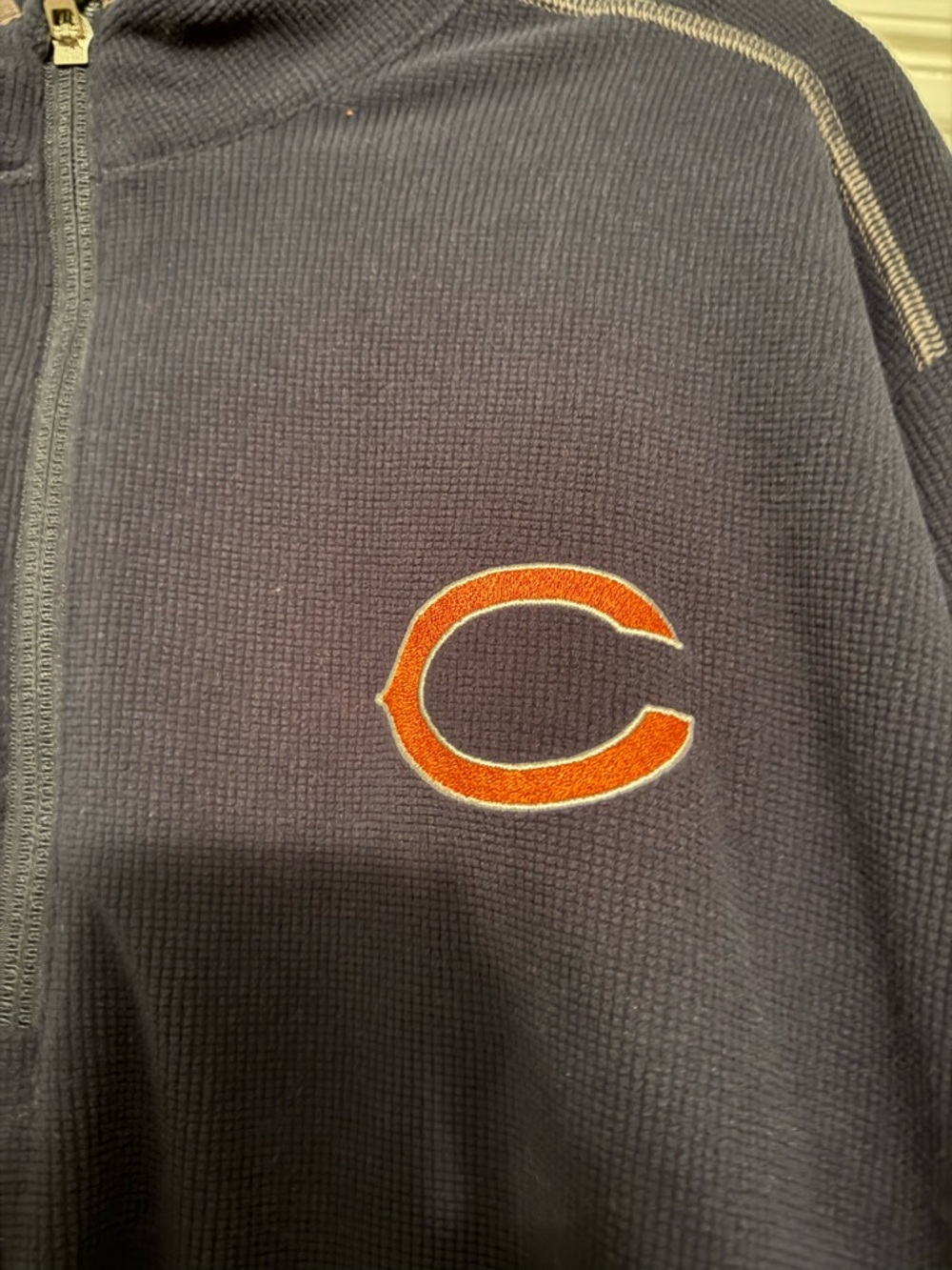 Antigua Chicago Bears Navy Men’s Quarter Zip Pullover Fleece Sweatshirt Mens XXL - Picture 2 of 9